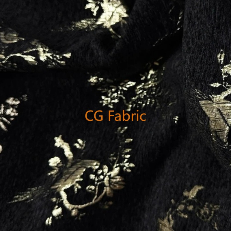 Home Textiles Luxury Curtains - 금사 자수 자카드 엠보싱 한푸 원단