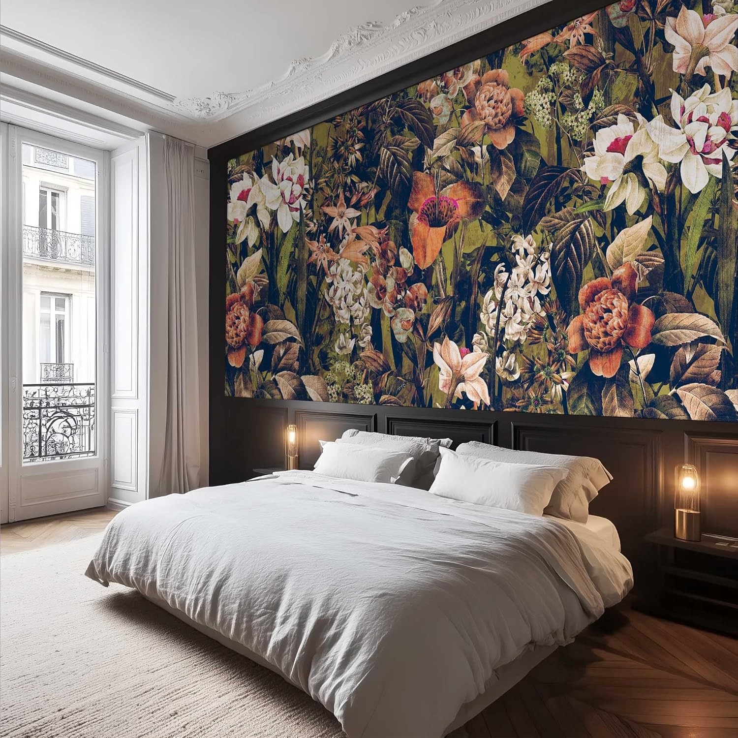 Home Textiles Luxury Curtains - 럭셔리 플로럴 태피스트리 침대 배경 벽걸이