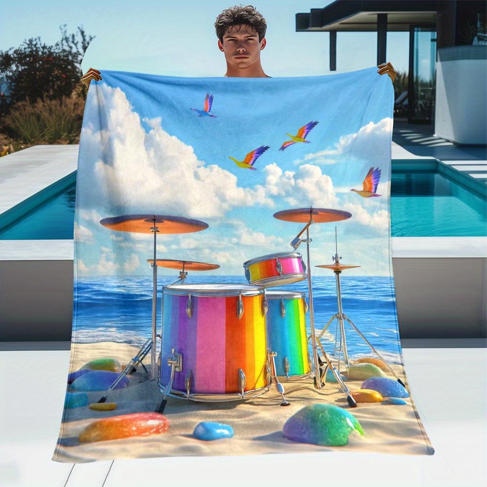 Home Textiles Towel Set - 밝은 해변 드럼 세트 디자인 폴리에스터