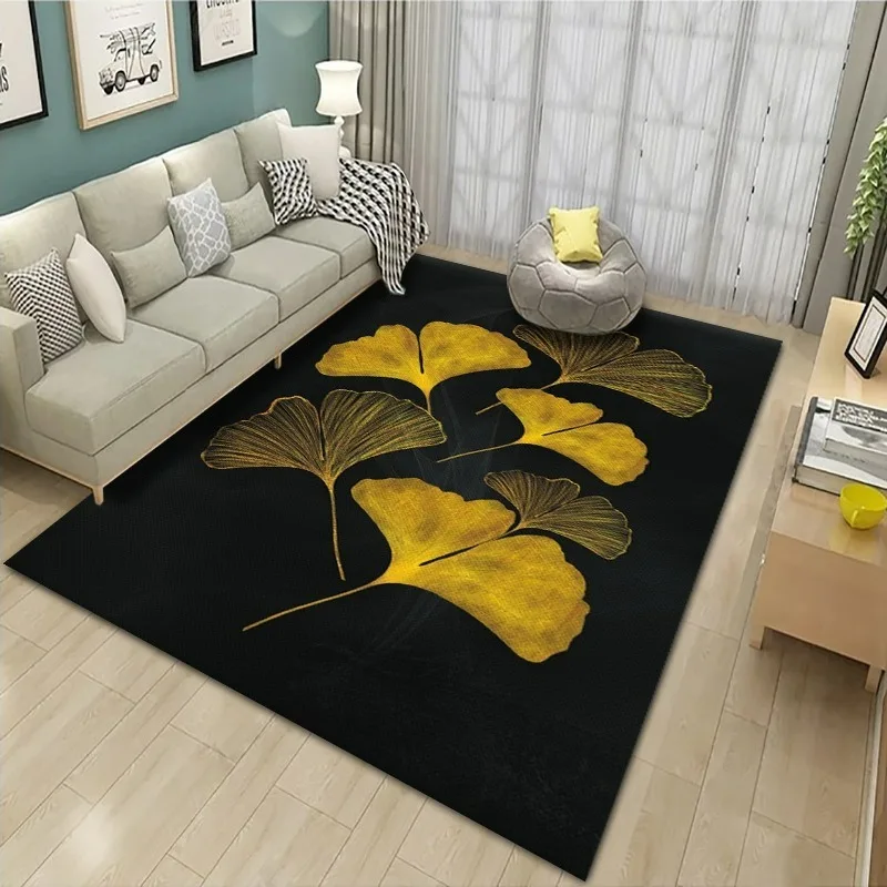 Home Textiles Wholesale - 은행 나무 잎 인쇄 거실 카펫