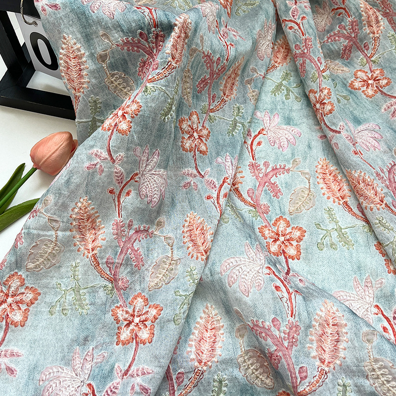 1 미터 빈티지 꽃 자수 브로케이드 코튼 디지털 인쇄  - Home Textiles Wholesale 리뷰 및 가격