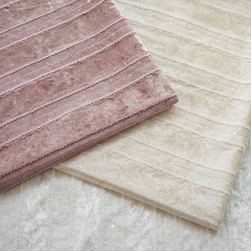 벨벳 레이스 스트라이프 패브릭 자수 커튼 드레스 DIY - Home Textiles Luxury Curtains 리뷰 및 가격