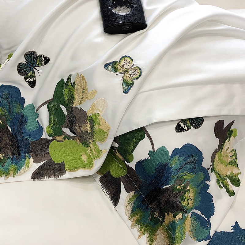자수 화이트 이집트 코튼 실키 소프트 이불 커버, US - Home Textiles Super Soft 리뷰 및 가격