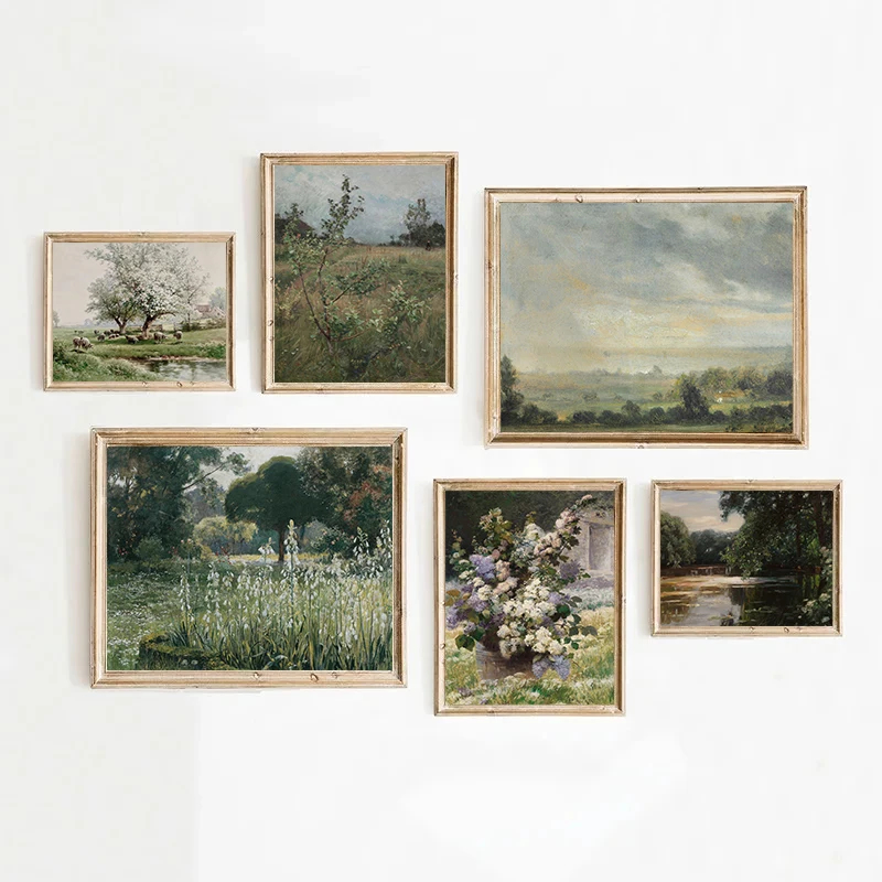 앤틱 프랑스 시골 초원 빈티지 봄 풍경 포스터 캔버스  - Home Textiles France 리뷰 및 가격