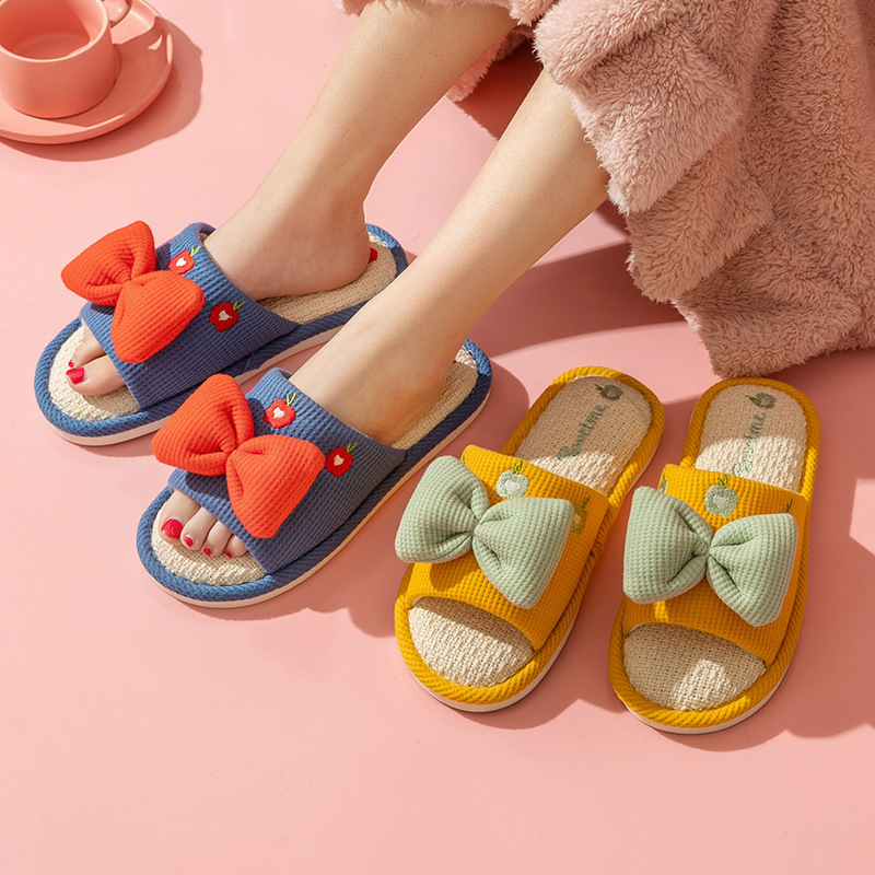 커플용 컴포트 린넨 슬리퍼, 두꺼운 부드러운 밑창 실내 - Home Textiles 리뷰 및 가격