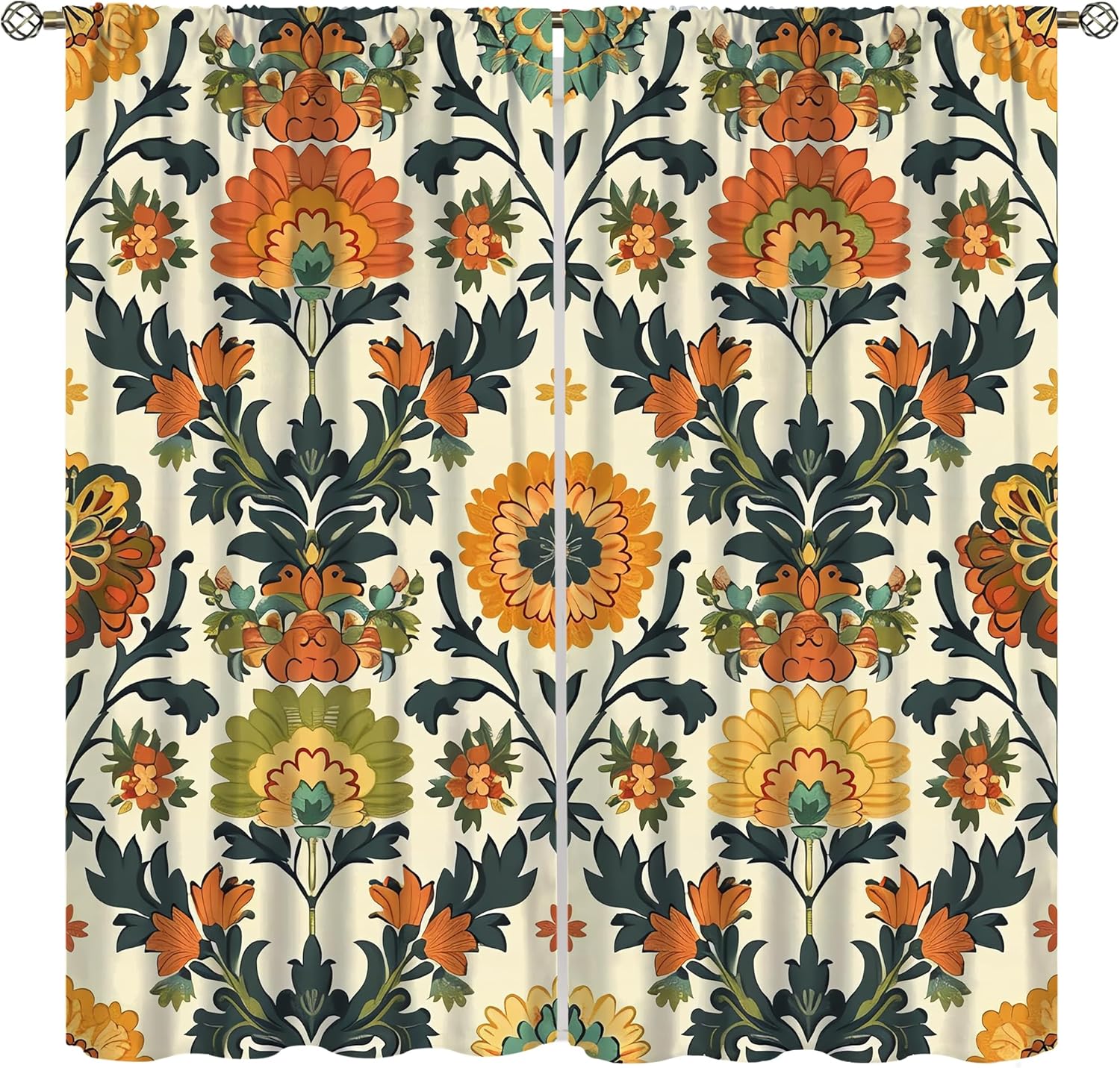 럭셔리 꽃무늬 커튼 폴리에스테르 장식 커튼 거실 침실  - Home Textiles Luxury Curtains 리뷰 및 가격