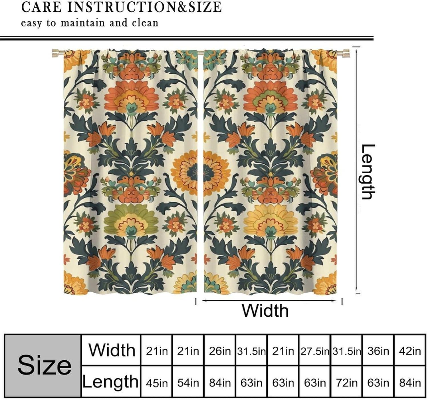 럭셔리 꽃무늬 커튼 폴리에스테르 장식 커튼 거실 침실  - Home Textiles Luxury Curtains 리뷰 및 가격