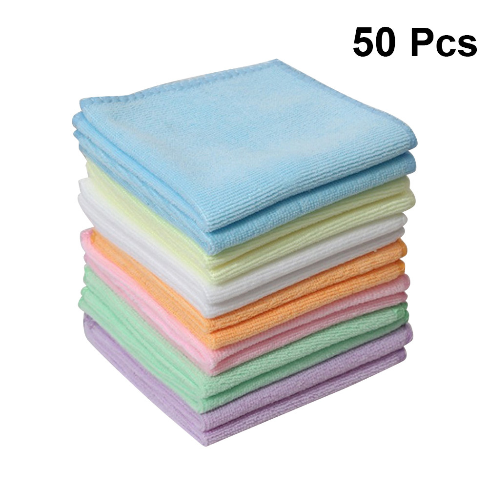 50개입 마이크로파이버 얼굴 타월 사각형 청소용 손수건 - Home Textiles Towel Set 리뷰 및 가격