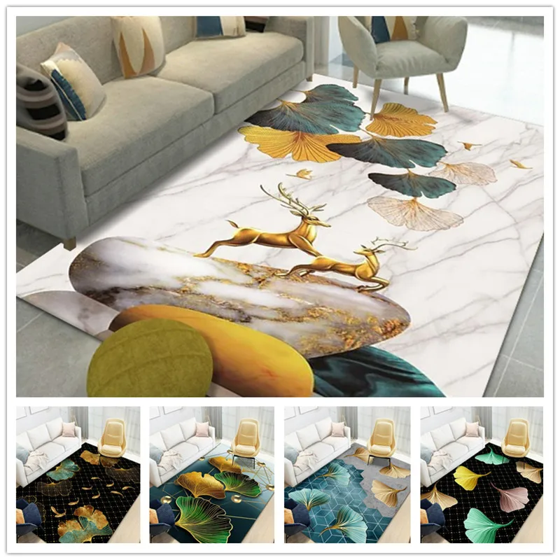 은행 나무 잎 인쇄 거실 카펫 침실 욕실 주방 장식 홈 - Home Textiles Wholesale 리뷰 및 가격