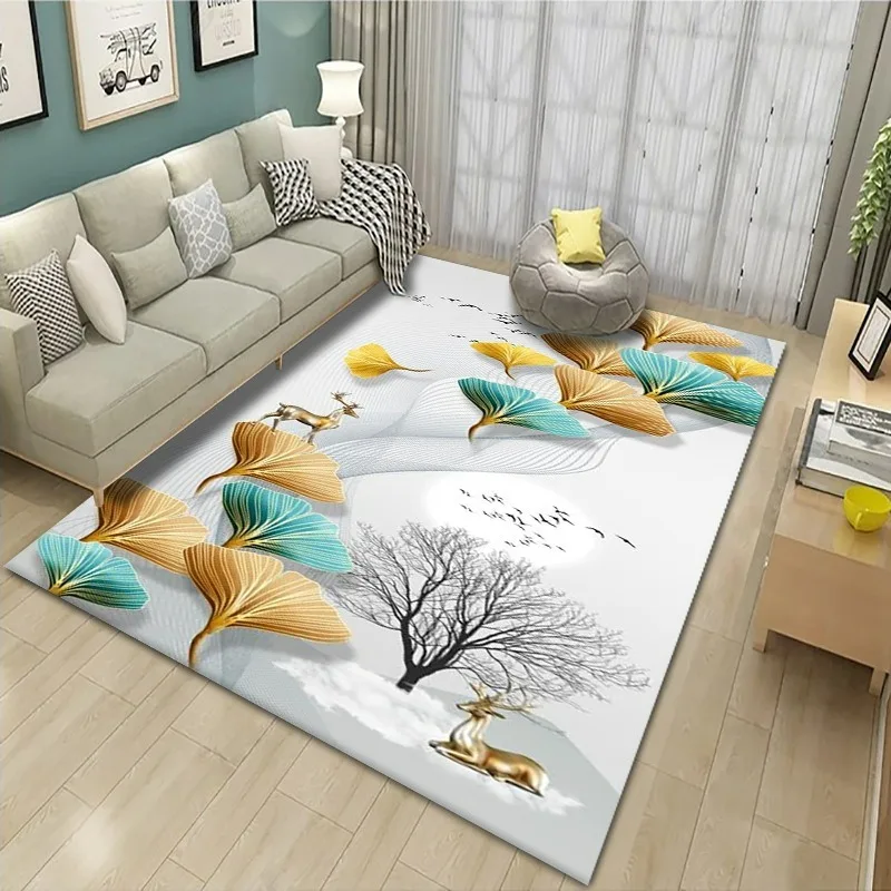 은행 나무 잎 인쇄 거실 카펫 침실 욕실 주방 장식 홈 - Home Textiles Wholesale 리뷰 및 가격