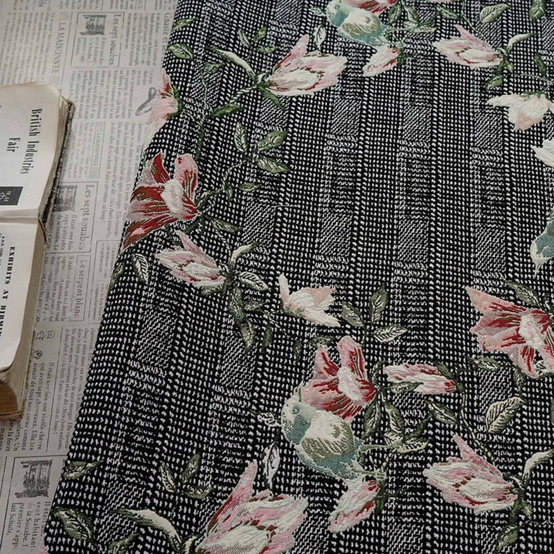 유럽풍 릴리프 플로럴 버드 자카드 원단 치파오 조끼 코 - Home Textiles Luxury Curtains 리뷰 및 가격