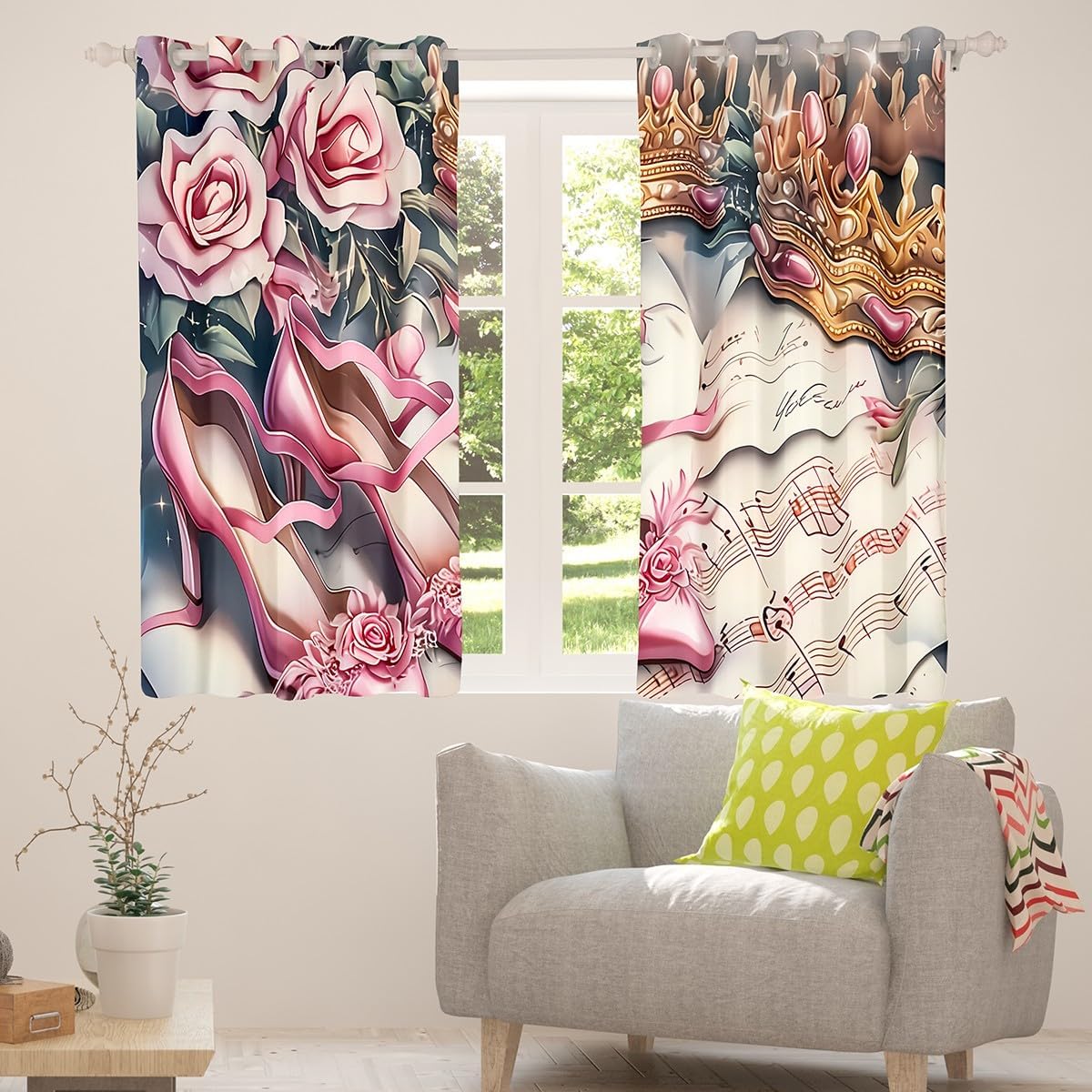 핑크 로즈 힐 커튼 샤워 커튼 창문 커튼 로얄 럭셔리  - Home Textiles Luxury Curtains 리뷰 및 가격