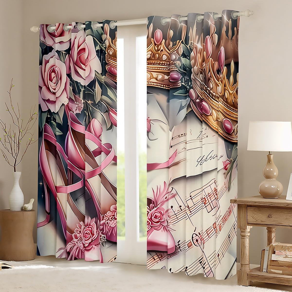 핑크 로즈 힐 커튼 샤워 커튼 창문 커튼 로얄 럭셔리  - Home Textiles Luxury Curtains 리뷰 및 가격
