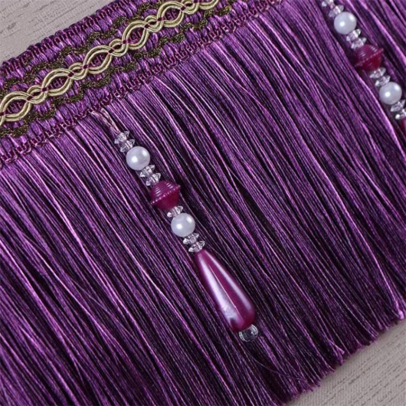 럭셔리 절묘한 파란색 술 트림 프린지 브레이드 트리밍  - Home Textiles Luxury Curtains 리뷰 및 가격